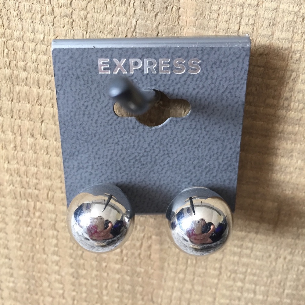 Express Silver Earrings Balls Post Back 2/$12